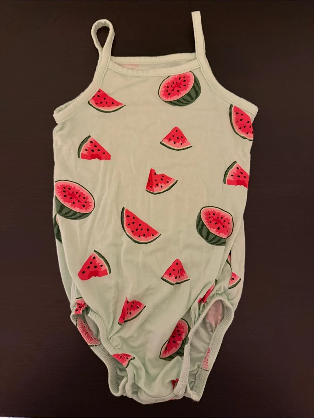 Kyte BABY Watermelon Print Mint Green One-Piece Bodysuit